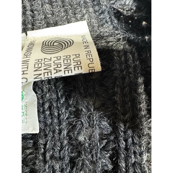 Standún Aran Heritage Knit Charcoal Wool Cardigan Men SZ 50 Vintage Ireland - Picture 3 of 12